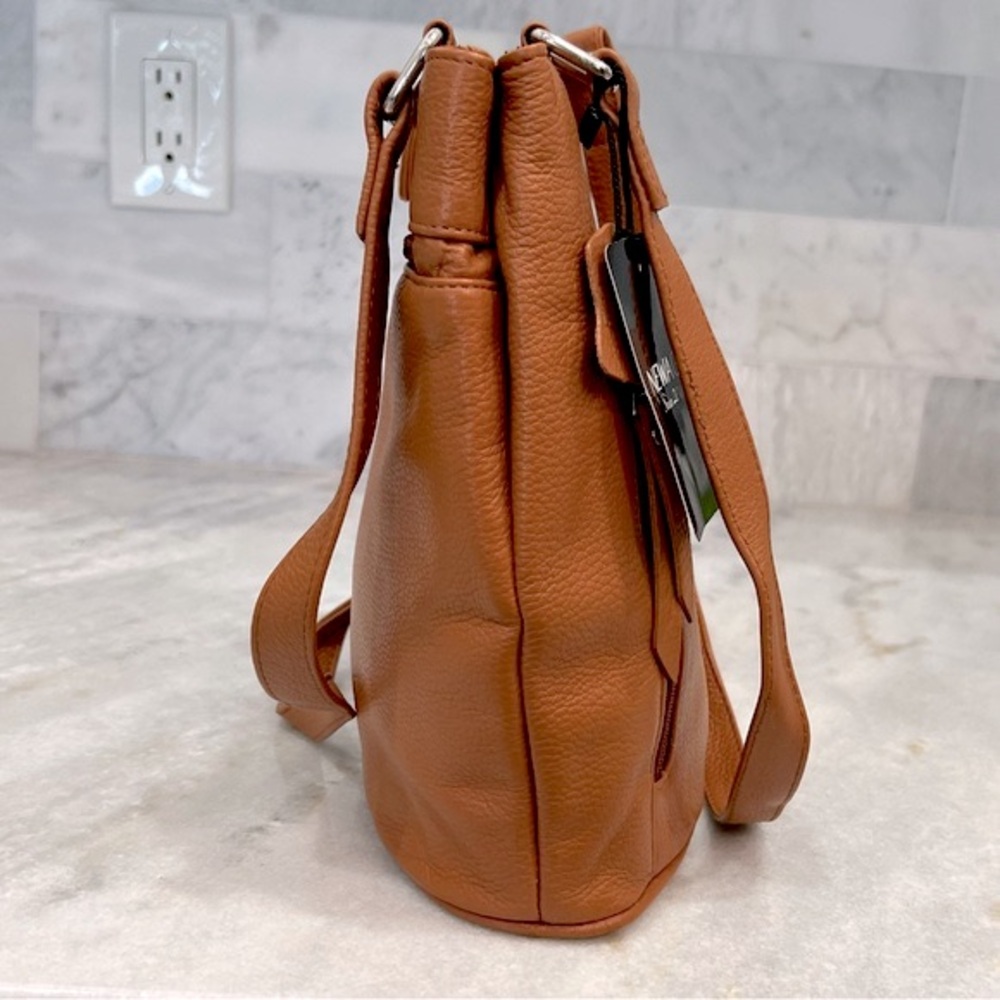 NEWAGE Caramel Leather Shoulder Bag - Picture 6 of 8